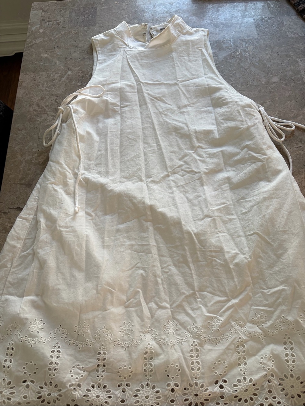 BCBGeneration White Eyelet Midi Dress